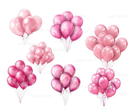 Pink Glitter Balloons Clipart Silver Glitter Party Clipart Birthday