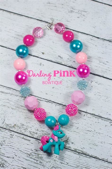 Pony Girls Chunky Necklace By Darlingpinkbowtique On Etsy 2300