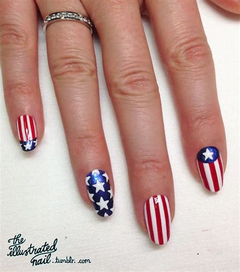 The Illustrated Nail Jennifer Nails American Flag Nails Acrylic Nails Coffin Pink