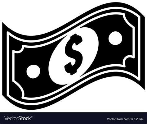 Silhouette Bill Dollar Money Royalty Free Vector Image