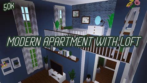 Aesthetic Modern Apartment With Loft Bloxburg Speedbuild Youtube