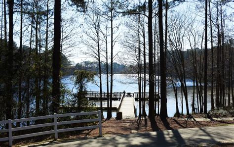 Fishing Pier in Mazarick Park, Fayetteville, NC Stock Photo - Image of ...