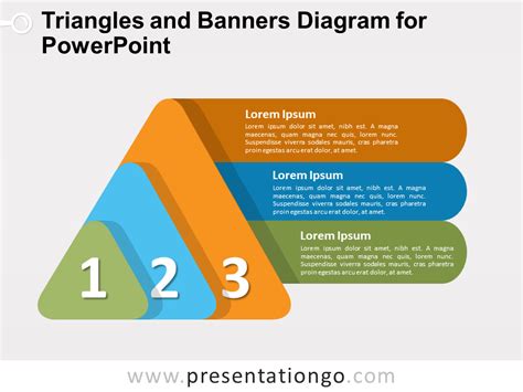 Triangles And Banners Diagram For Powerpoint