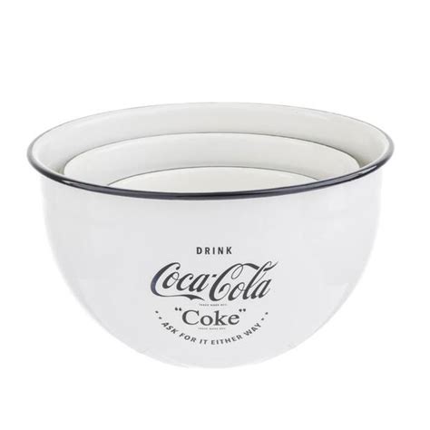 Tablecraft Coca Cola Piece Enamelware Mixing Bowl Set Pack