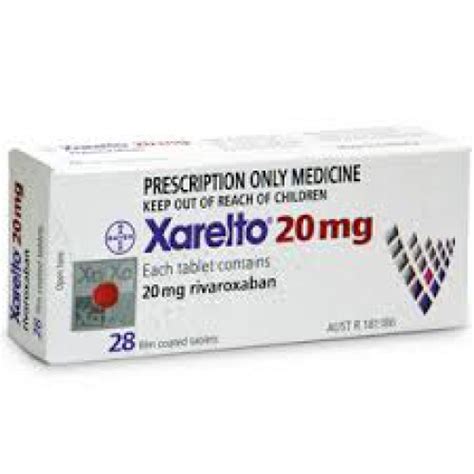 Xarelto 20 Mg Rivaroxaban 28 Tablets