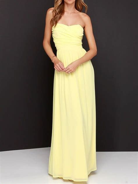 Lemon Strapless Maxi Dress Yellow Maxi Dress Maxi Dress Jr