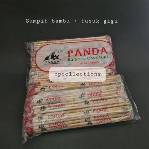 Jual Pak Pasang Sumpit Bambu Panda Tusuk Gigi Kayu Kemasan Steril