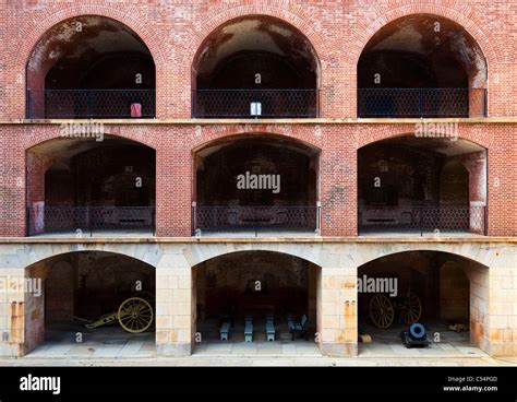 Fort Point National Historic site arches inside the fort build in the ...