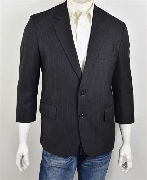 BROOKS BROTHERS Saxxon Charcoal Pinstripe Wool 1818 MADISON FIT Suit