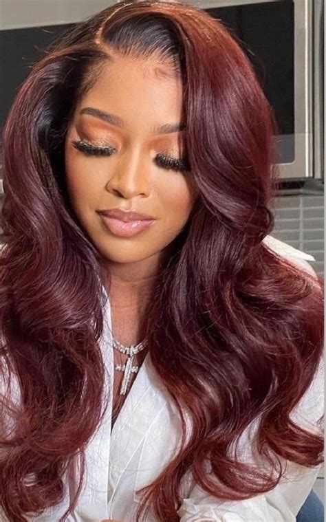 Hair Color For Black Hair Love Hair Gorgeous Hair Burgundy Hair