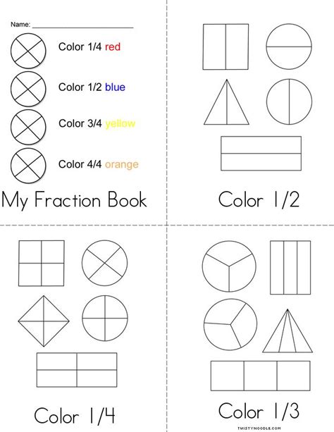 My Fraction Book Twisty Noodle