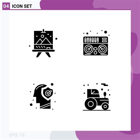 Set Of Commercial Solid Glyphs Pack For Board Human Paint Music Mind