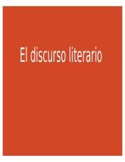 El discurso literario y análisis del lenguaje en el discurso literario