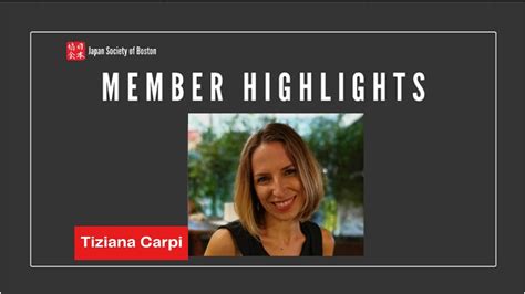 JSB Member Highlight Tiziana Carpi YouTube