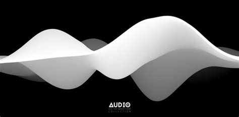 Sound wave visualiztion 3d black and white solid Vector Image