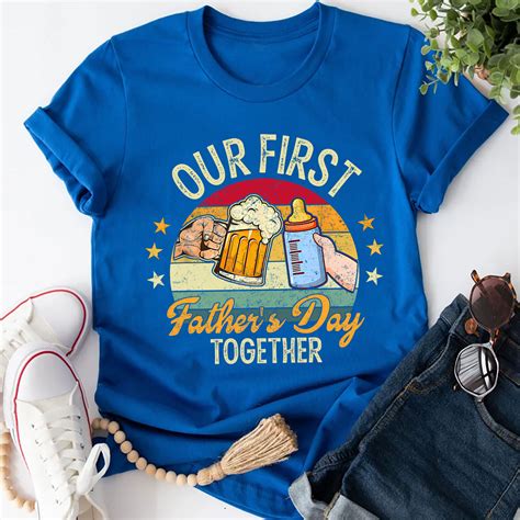 Father S Day 2023 Funny Our First Fathers Day Shirt Father S Day Shirt First Father S Day