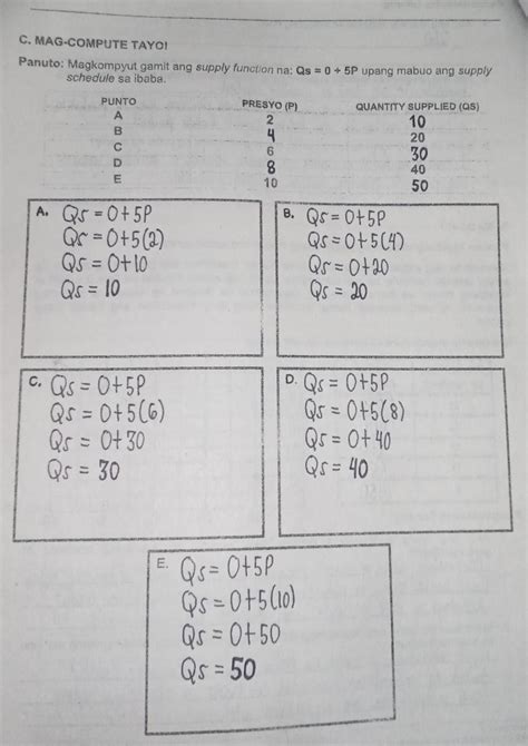 C MAG COMPUTE TAYO Panuto Magkompyut Gamit Ang Supply Function Na