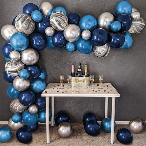 Buy Blue Balloon Arch Kit Aperil Balloon Garland With Blue And Sliver