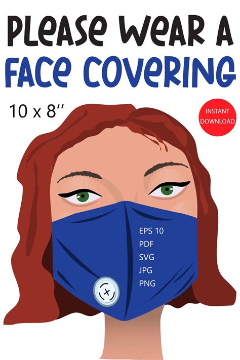 Please Wear A Face Covering Sign Eps Pdf Svg  Png