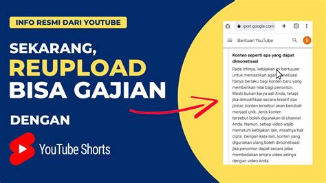 Cara Paling Aman Reupload Video Shorts Agar Bisa Dapat Uang Belajar