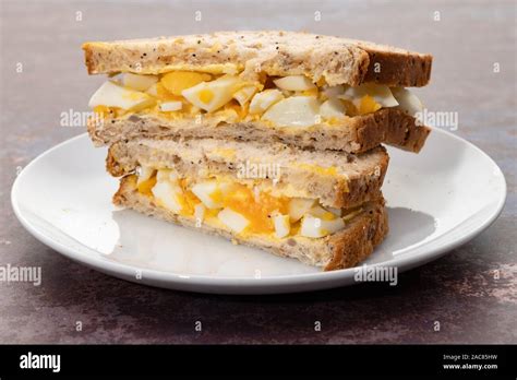 Boiled egg sandwich Stock Photo - Alamy