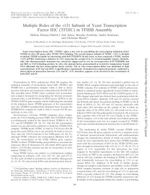 Fillable Online Mcb Asm In Tfiiib Assembly Molecular And Cellular