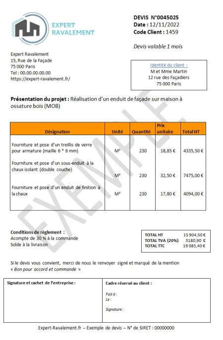 Exemple Devis Facade Maison Conseils En Ravalement Et Devis Façade