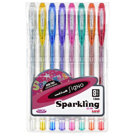 UNIBALL SIGNO 1.0MMSPARKLING GEL PENS 8PC WALLET - Picasso Art & Craft