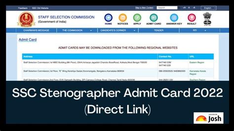 Ssc Stenographer Skill Test Admit Card