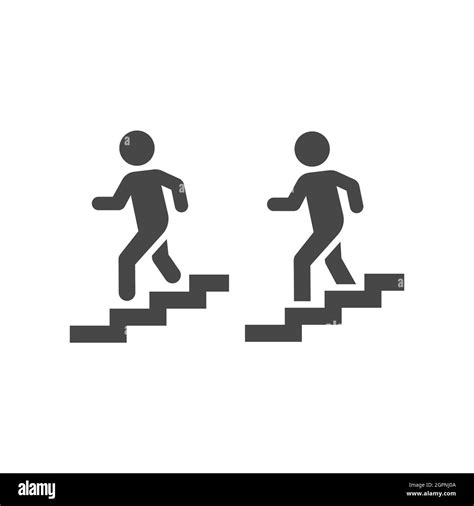 Hombre Bajando Escaleras Icono Vectorial Imagen Vector De Stock Alamy