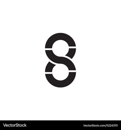 Letter S 8 Infinity Geometric Linear Logo Vector Image