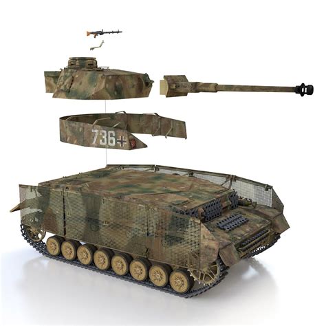 PzKpfw IV Panzer 4 Ausf J 736 3D Model By Panaristi