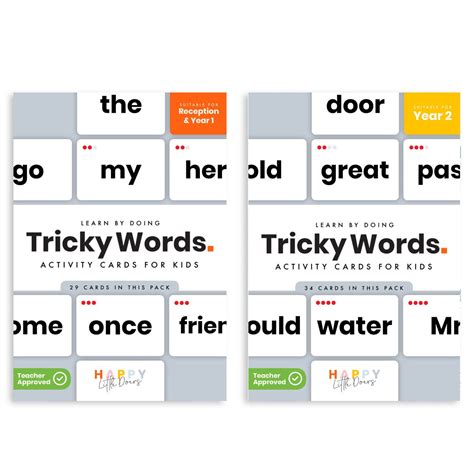 Tricky Words Activity Flashcards Bundle Reception Year 1 And Year 2