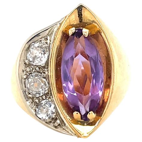 Retro 1960s 21 Carat Amethyst 18 Karat Yellow Gold Ring At 1stdibs 21