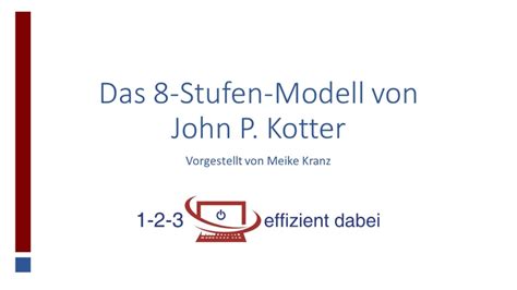 Effektives Change Management Das 8 Stufen Modell Von Kotter Einfach