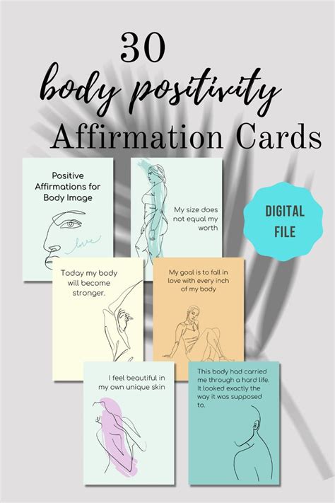 Bodypositivity Selflove Affirmationcards Printableaffirmcard