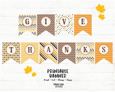 Give Thanks Printable Banner Thanksgiving Printable Banner - Etsy