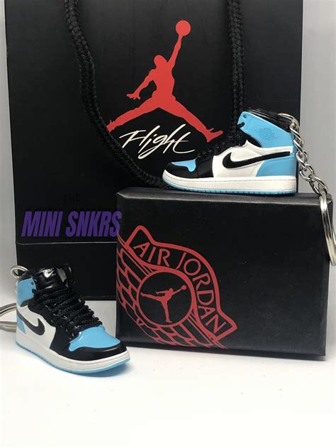 Mini Jordan 1 Keyring Keychain Nike Air Blue Chill 3d Mini Etsy