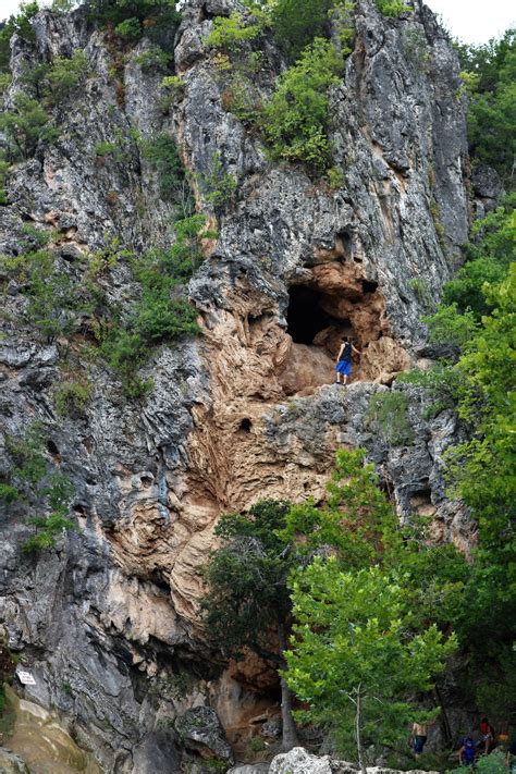 Cave Entrance On Mountain Cliff Free Stock Photo - Public Domain Pictures