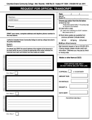 Fillable Online Unofficial Transcript Request Form Here Columbia