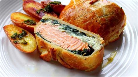 Salmon En Croute Recipe Youtube