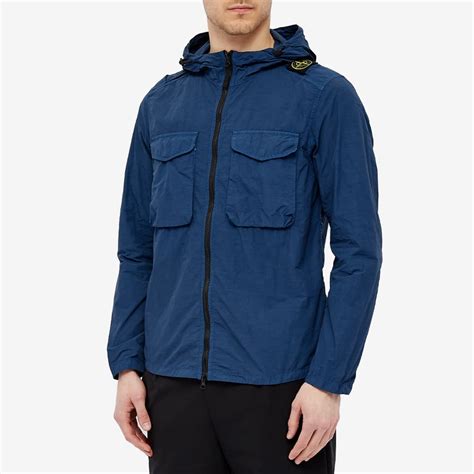 Stone Island Naslan Light Hooded Shirt Jacket Avio Blue END HK