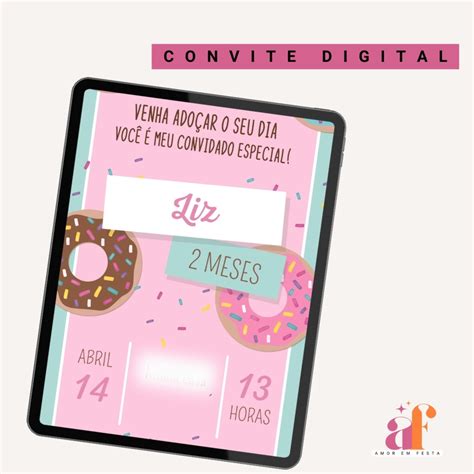 Convite Digital Donuts Elo Produtos Especiais