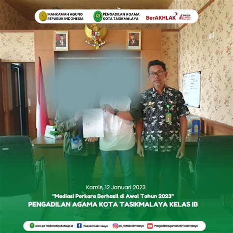 Mediasi Perkara Berhasil Di Awal Tahun 2023 Pengadilan Agama Kota