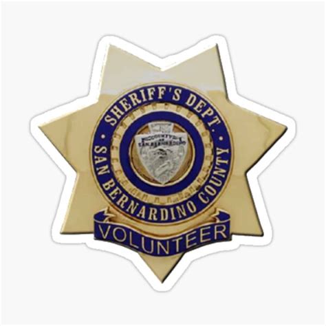 "San Bernardino Sheriff Volunteer" Sticker for Sale by lawrencebaird | Redbubble