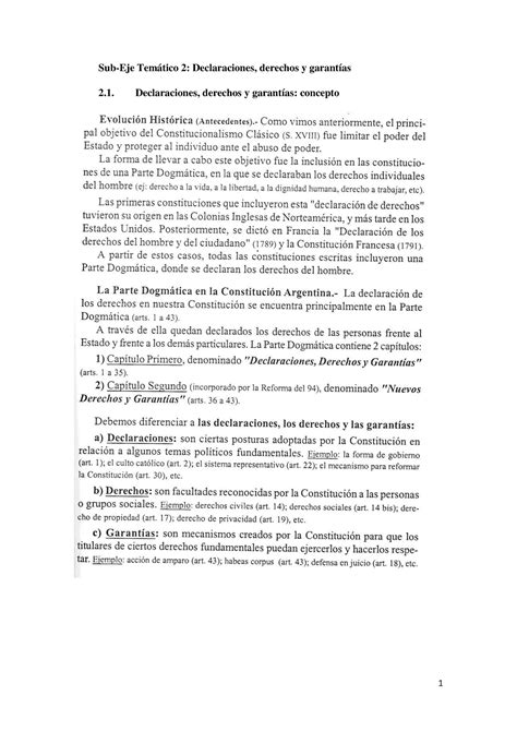 Derecho Constitucional Eje 2 Sub Eje Temático 2 Declaraciones