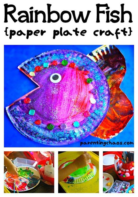 Rainbow Fish Paper Plate Craft | Rainbow fish, Rainbow fish crafts ...