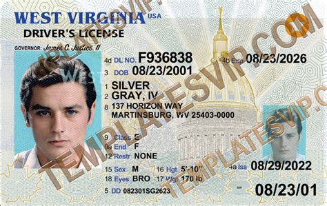 West Virginia Wv Drivers License V2 Psd Template Download 2023