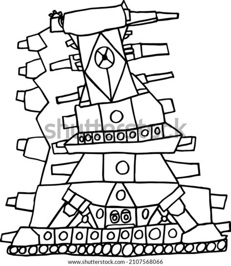 Coloring Page Outline Cartoon Tank Military Stock Vector (Royalty Free ...