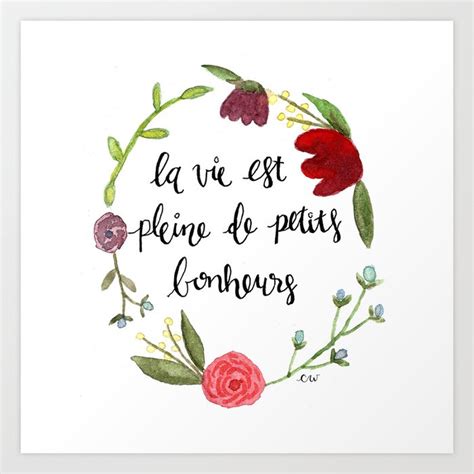 La Vie Est Pleine De Petits Bonheurs Art Print By Catherine Winter